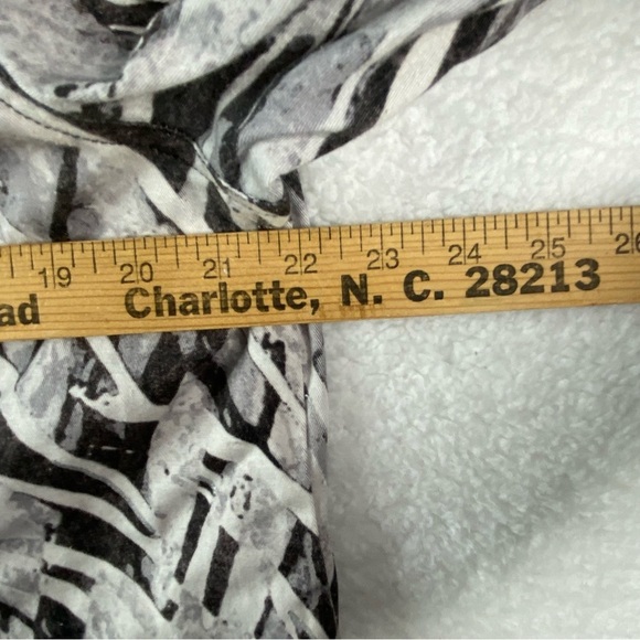 Additions by Chicos Jacket Womens 3 (XL) 16 Denim Gray Black Abstract Full Zip - Picture 10 of 14